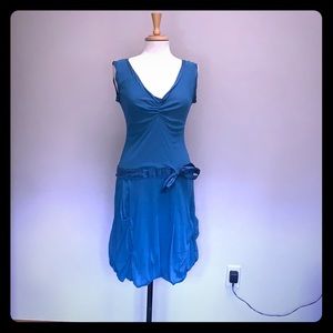 Max & Co drop waist blue mesh silk party dress